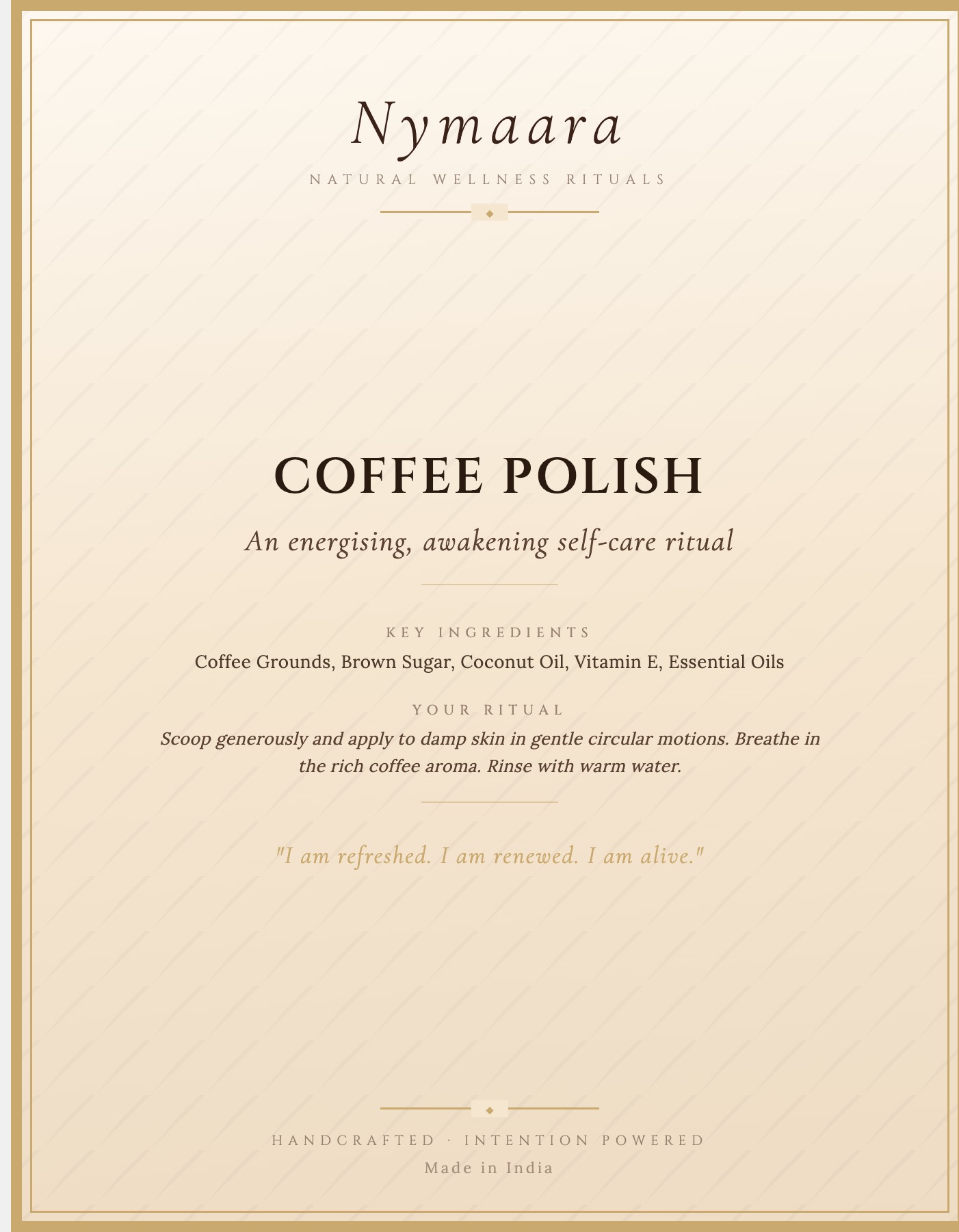 Nymaara Coffee Polish Label